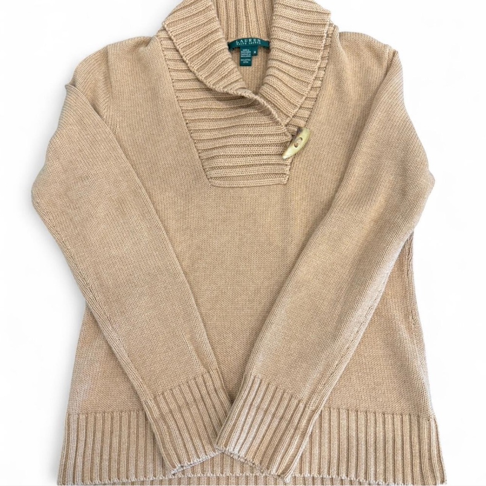 Ralph Lauren Beige Cowl Neck Sweater